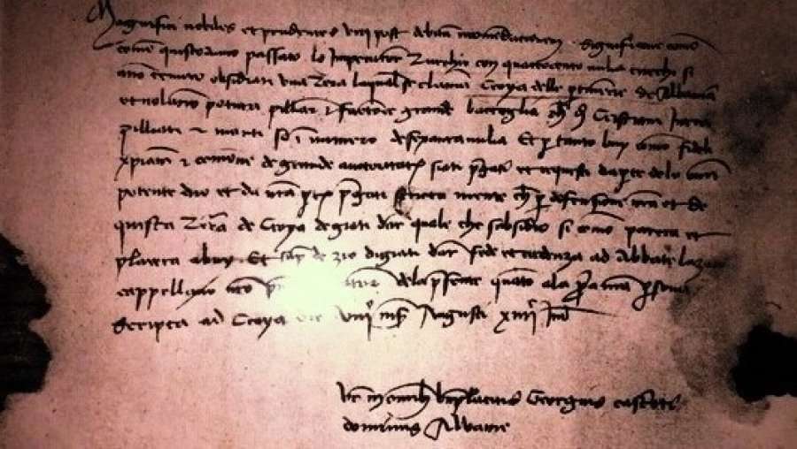 Publikohet letra e rrallë e Skënderbeut, e shkruar nga dora e tij