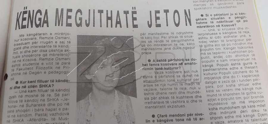 Intervista e Remzie Osmanit në vitin 1991