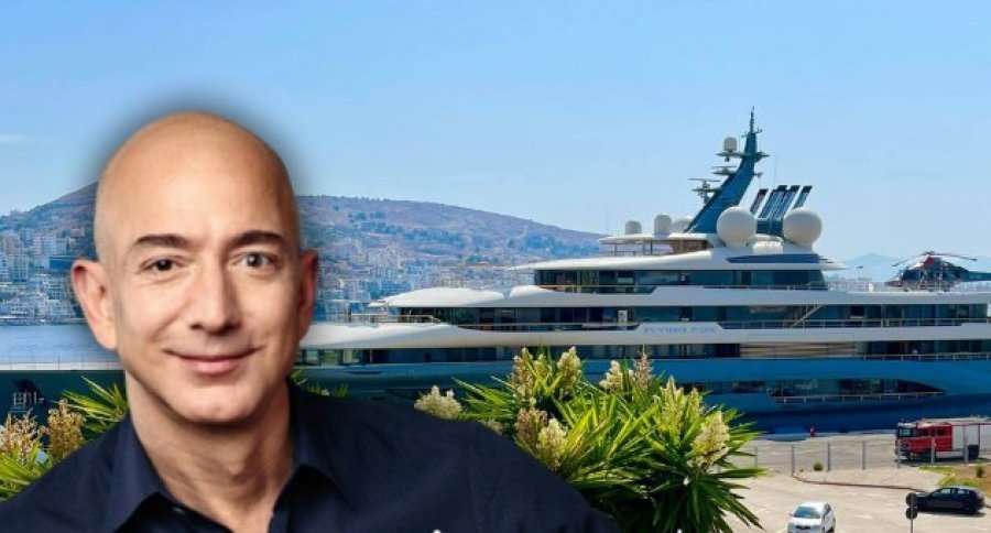 Supermiliarderi Jeff Bezos vjen me jahtin e tij në Sarandë