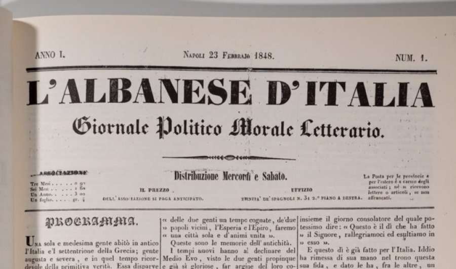 “L’Albanese D’Italia”, gazeta e parë shqiptare