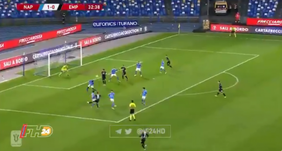 Futbollisti shqiptar i shënon gol të bukur Napolit të Amir Rrahmanit