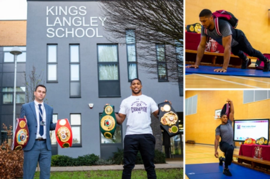 Anthony Joshua kthehet në shkollën e vjetër për të ndihmuar fëmijët të qëndrojnë të aftë në mbyllje