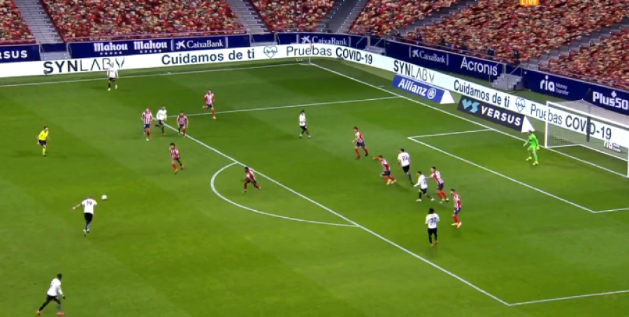 Gol spektakolar, mesfushori i Valencias “bombardon” portën e Atletico Madridit