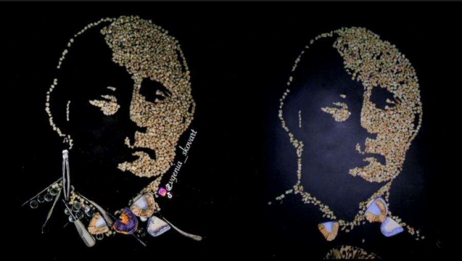 Portreti i Putinit i punuar me dhëmb njeriu nga artistja ruse