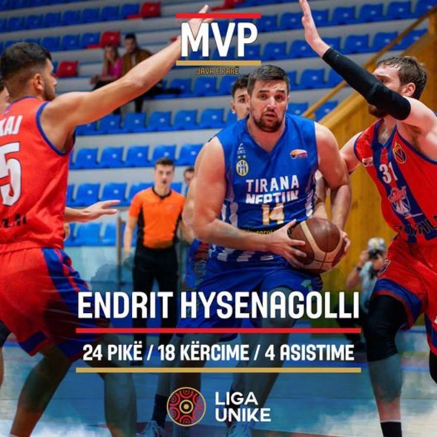 Endrit Hysenagolli, MVP i xhiros së parë në Ligën Unike