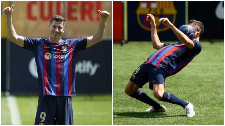Lewandowksi prezantohet para tifozëve në Camp Nou, fanellën me numër 9