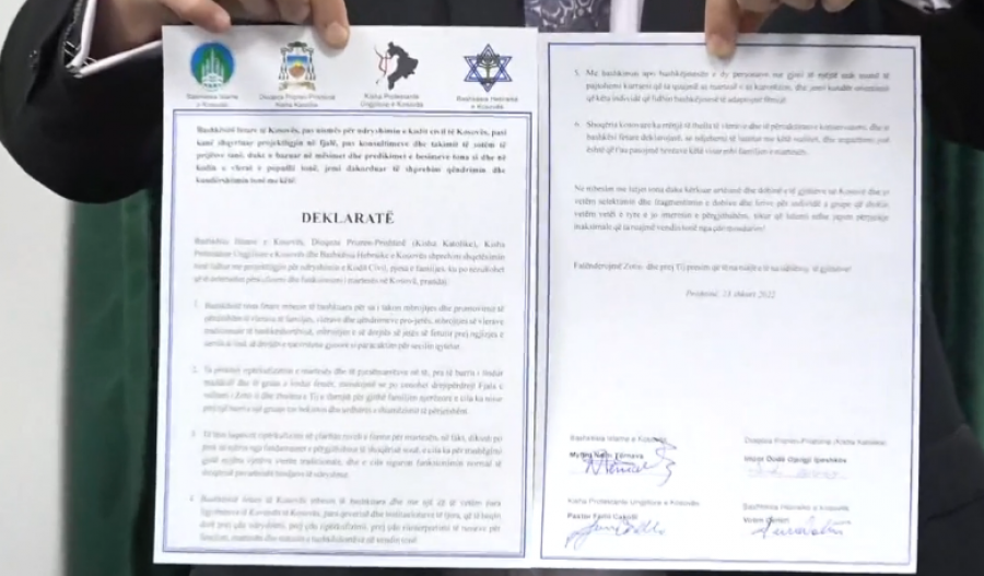 Bashkësitë fetare në Kosovë dalin kundër ligjit për martesa mes gjinive të njëjta