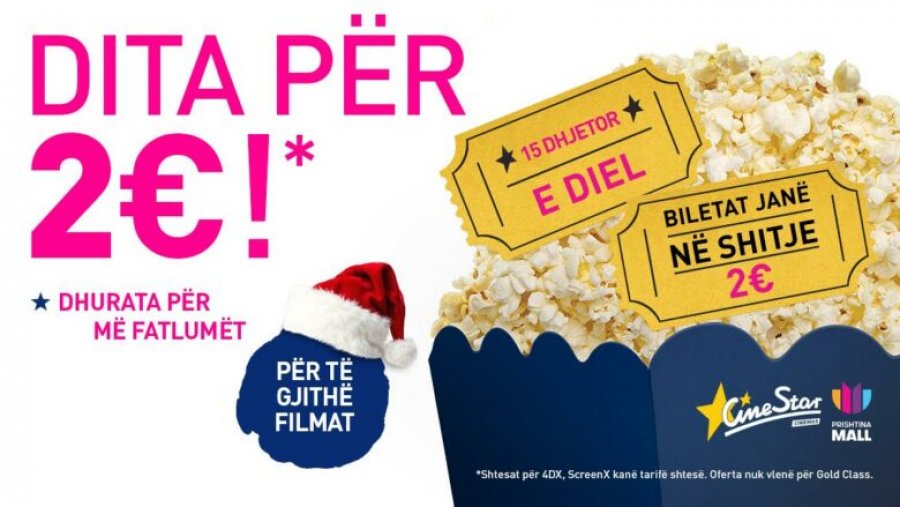 Dita për 2 € – CineStar po ju dhuron çmime të pakrahasueshme të biletave për fundvit