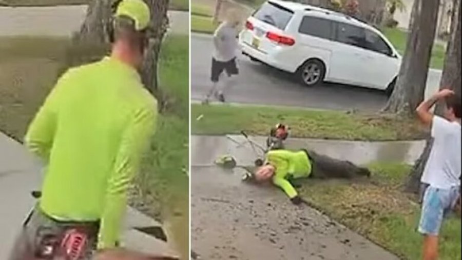 E godet rrufeja derisa po rregullonte kopshtin e fqinjit, adoleshenti në Florida i shpëton mrekullisht më të keqes