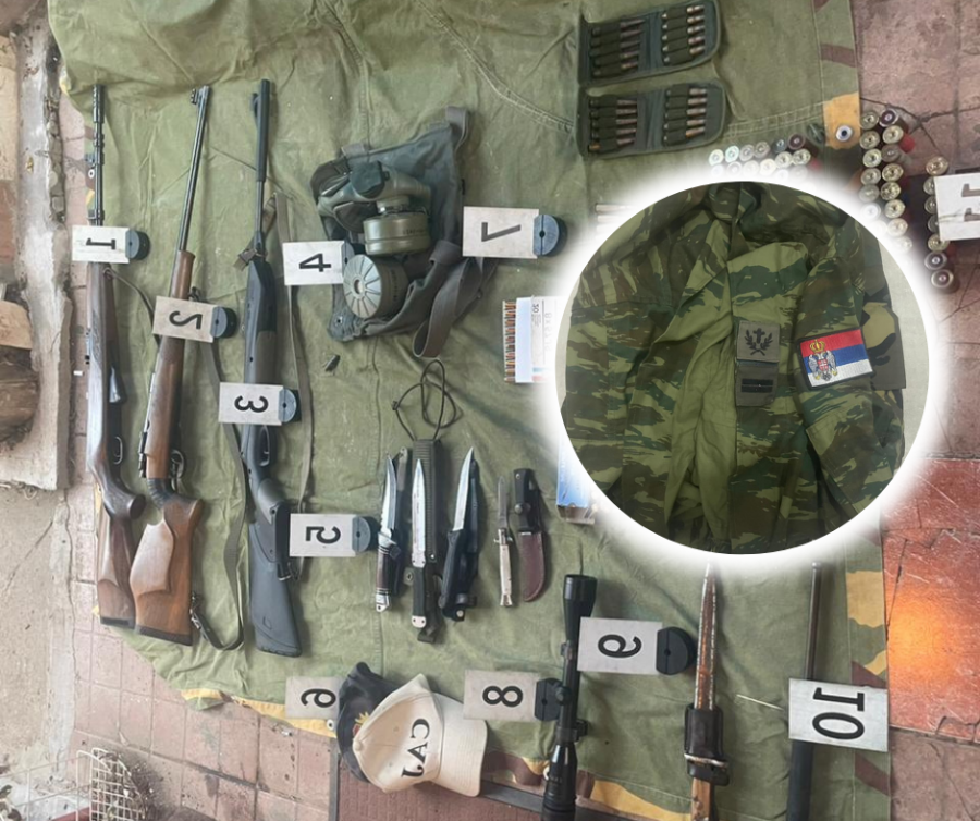 Policia gjen armë e xhaketë ushtarake në Leposaviq