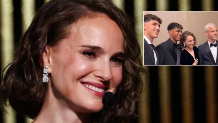 Aktorja e famshme tallet me Real Madridin në foton me yjet e Barcelonës në ceremoninë e “Topit të Artë”