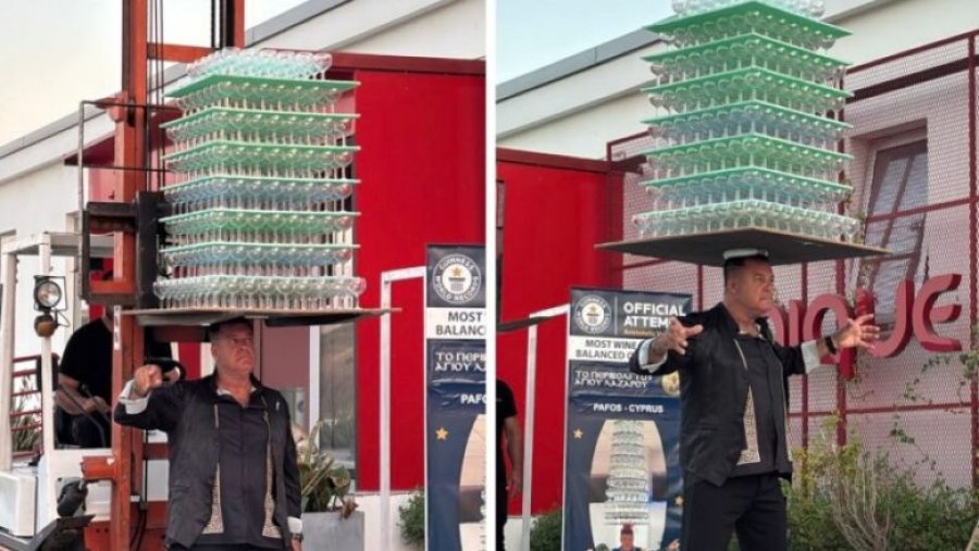 64-vjeçari qipriot thyen rekordin “Guinness”, mban 511 gota vere në kokë për 15 sekonda