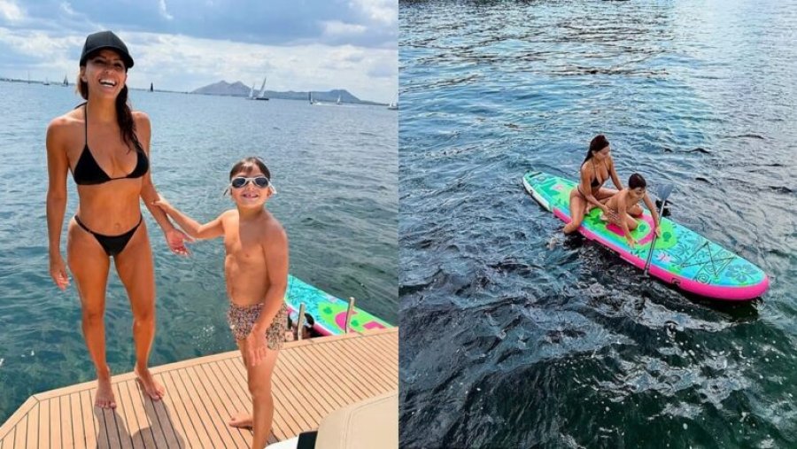 Eva Longoria shkëlqen me bikini në Marbella, duke shijuar pushimet me të birin