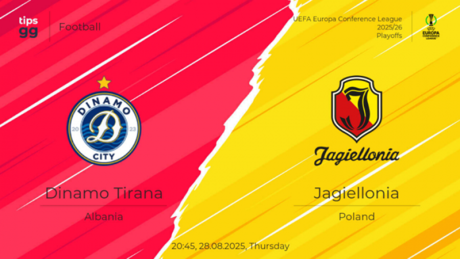 Formacionet zyrtare: Dinamo City - Jagiellonia