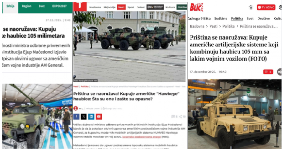 Serbia në panik nga investimet e Kosovës në mbrojtje dhe armatim