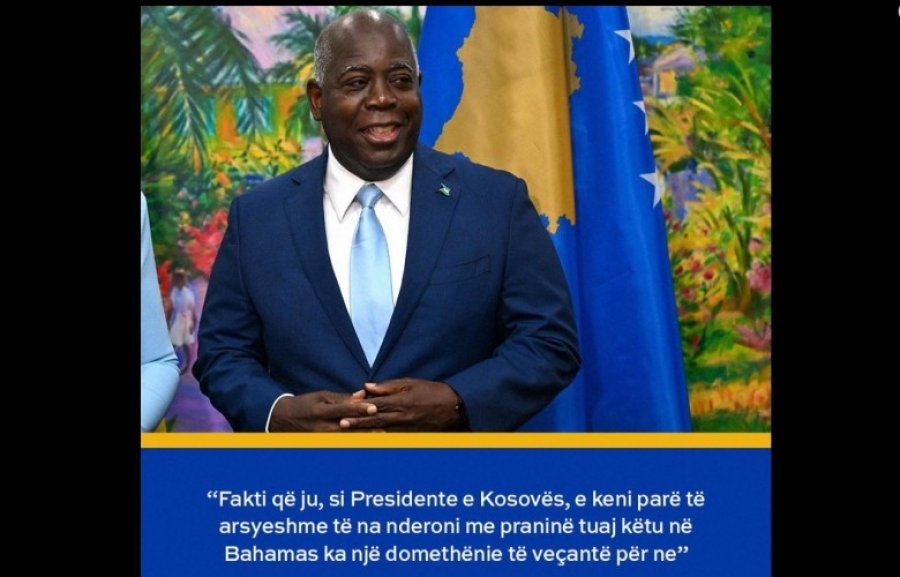 Osmani publikon deklaratën e kryeministrit të Bahameve për Kosovën