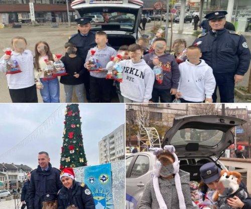 Policia shpërndan dhurata për fëmijë në veri të Mitrovicës