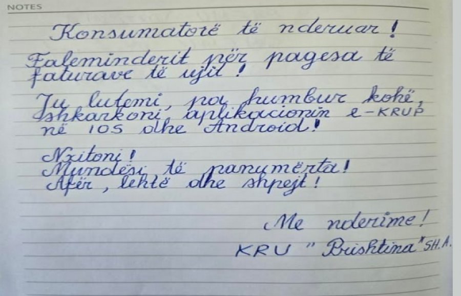 KRU “Prishtina” me laps e letër u bën thirrje qytetarëve ta shkarkojnë aplikacionin