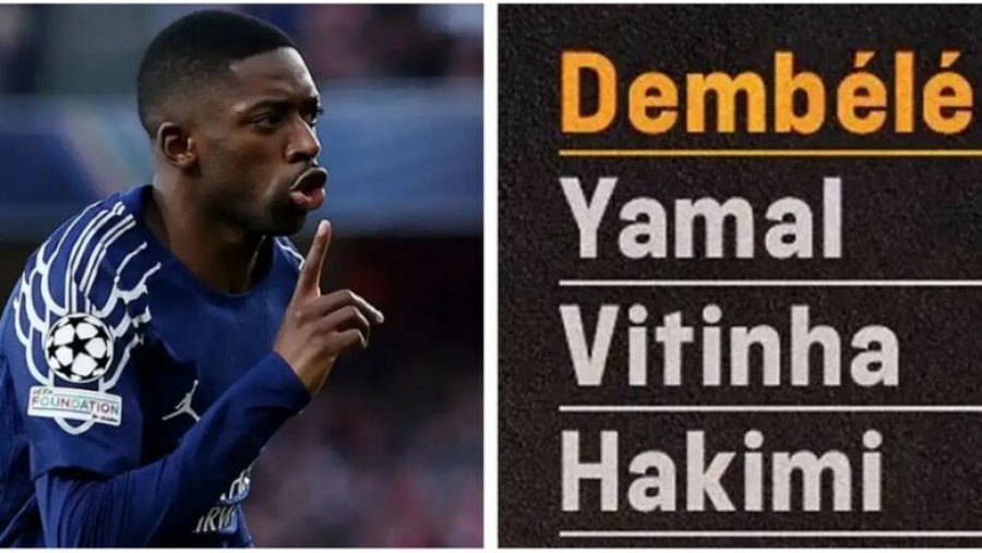 Dembele kryeson para Lamine Yamal me 28 pikë – parashikimi i ri për Topin e Artë 2025