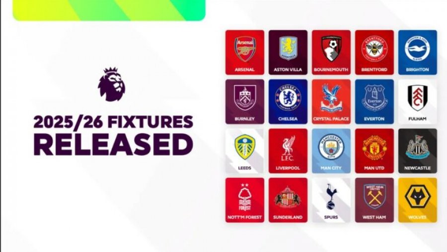 Orari i ndeshjeve të edicionit 2025/26 në Premierligë, Man Utd me tre derbi në pesë xhirot e para