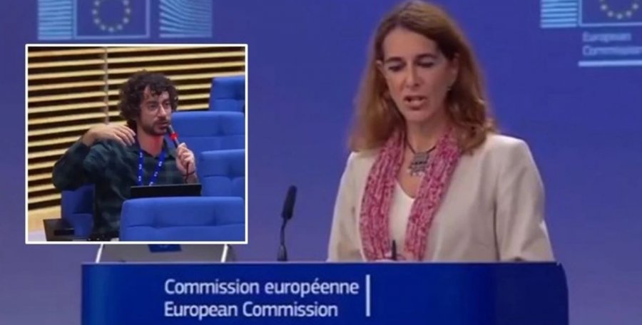 Gazetari italian pushohet nga puna pasi bëri një pyetje të pasaktë në lidhje me Izraelin në Bruksel