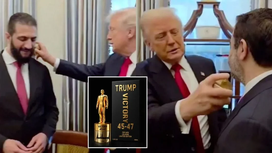 Trumpi spërkat me parfum presidentin e Sirisë, e pyet “Sa gra ke?”