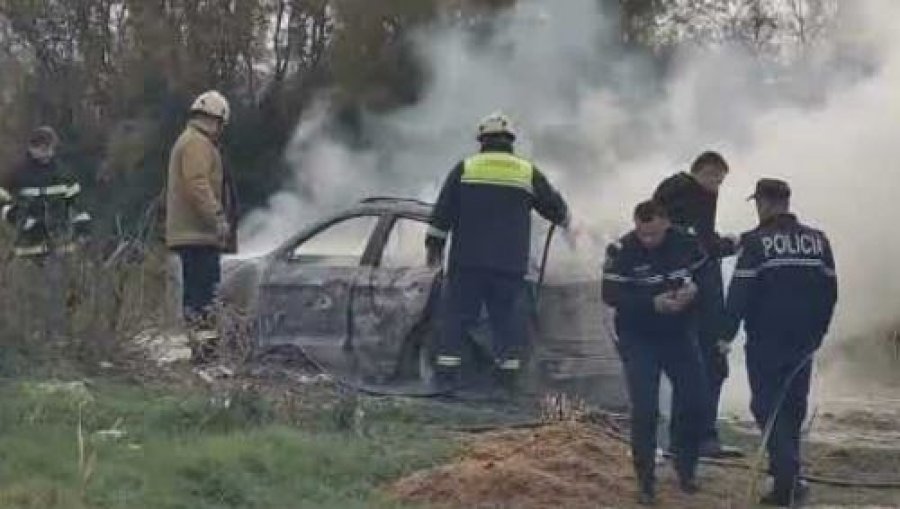 Dyshohet për atentat në Lushnje  një makinë gjendet e djegur