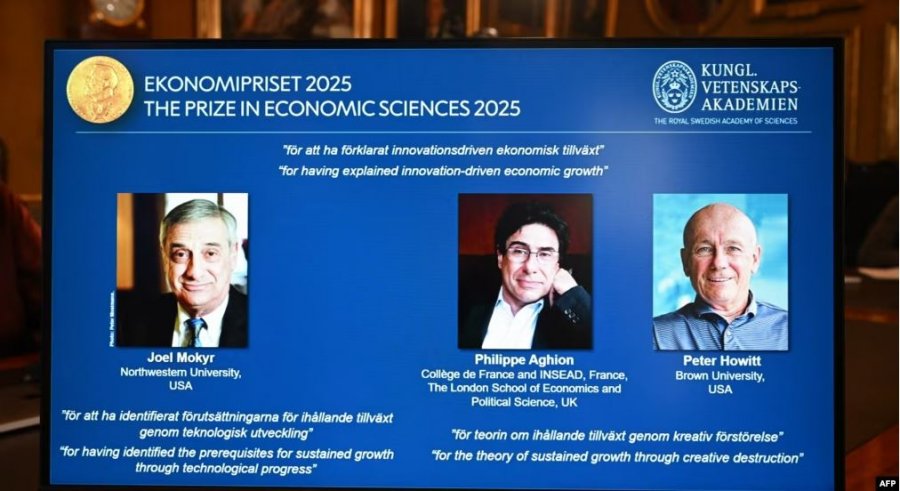 Tre ekonomistë fitojnë Nobelin për punën e tyre mbi ndikimin e teknologjisë në rritjen ekonomike