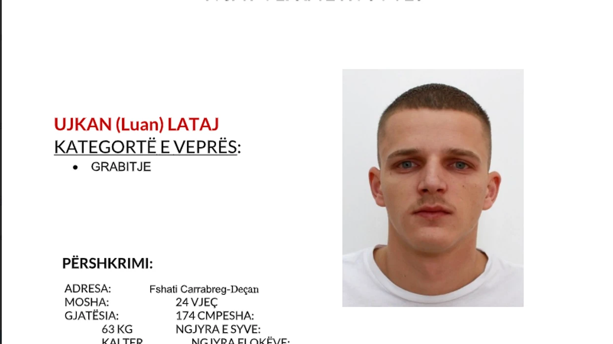 Policia e Kosovës kërkon ndihmën e qytetarëve për lokalizimin e një personi të kërkuar në Deçan