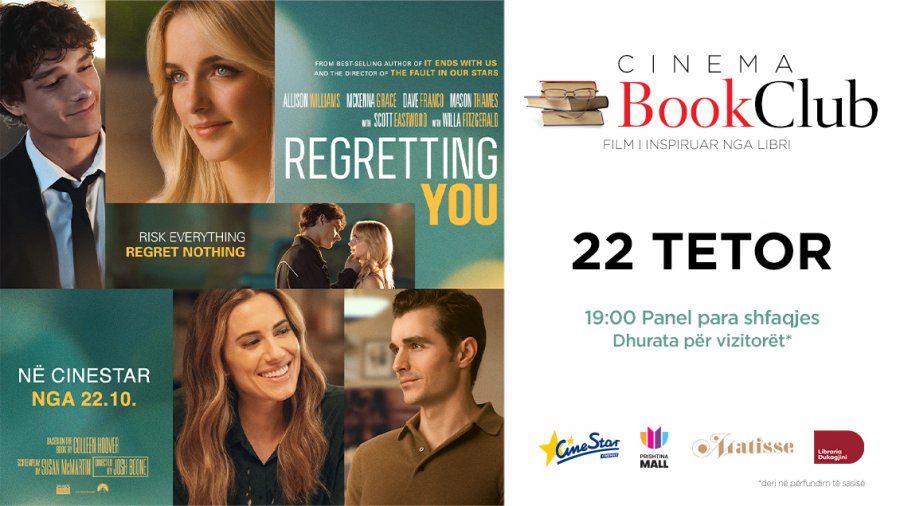 CineStar sjell për herë të parë në Prishtinë Cinema BookClub me “Regretting You”