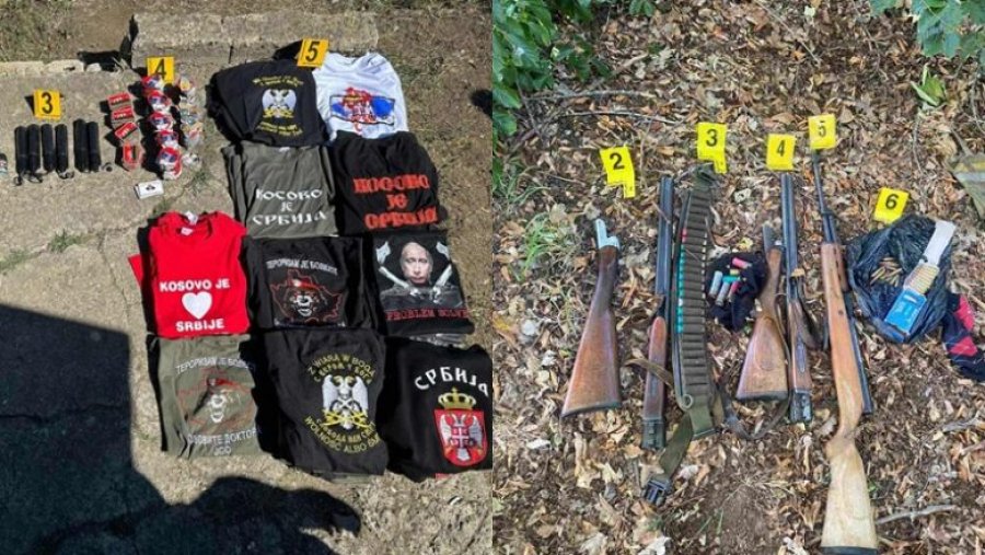Nga armët te simbolet nacionaliste, krejt çka zbuloi Policia në bastisjet e fundit në veri