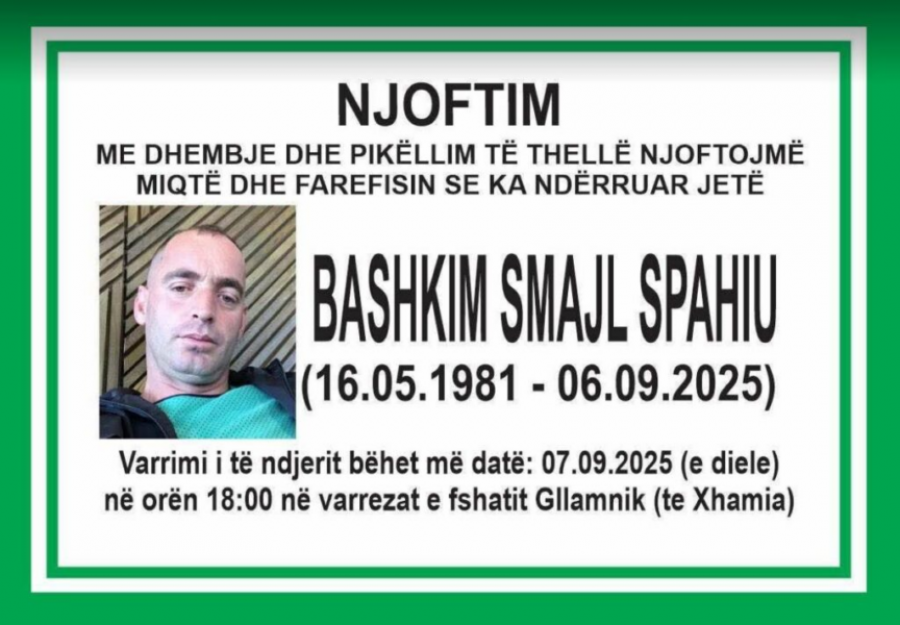 Sot varroset burri që humbi jetën nga të shtënat me armë në Llapashticë