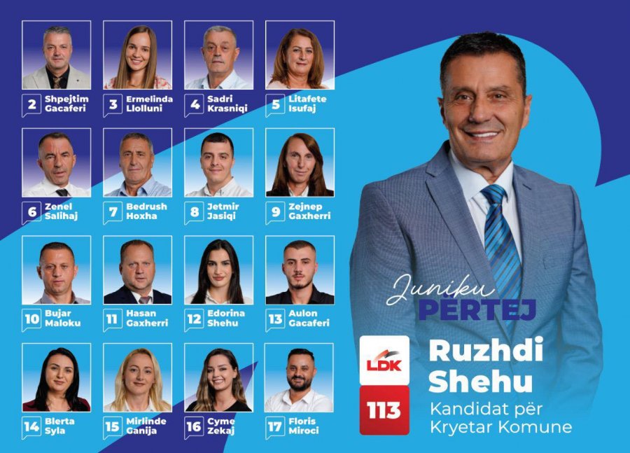 Ruzhdi Shehu prezanton listën e kandidatëve të LDK-së për Kuvendin Komunal të Junikut
