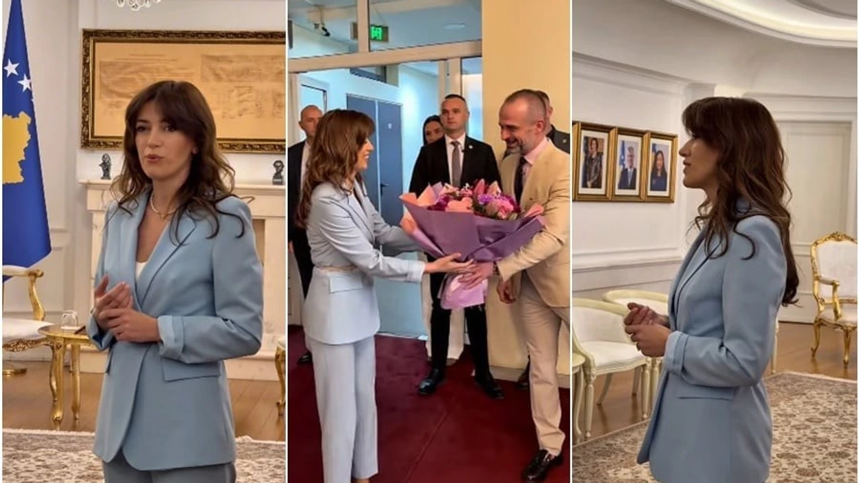 Haxhiu merr rolin e përkohshëm të presidentes, pritet me lule nga stafi