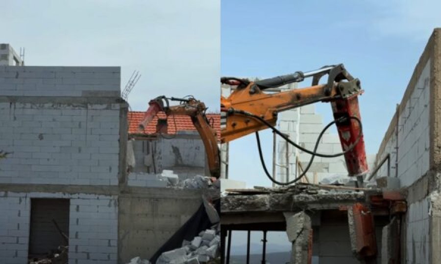 Rrëzohet një ndërtim pa leje në Butoc të Prishtinës  Përparim Rama publikon pamje  video 