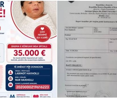 Familja Haxholli kërkon ndihmë për trajtimin e vogëlushit Nur, nevojiten 35 mijë euro