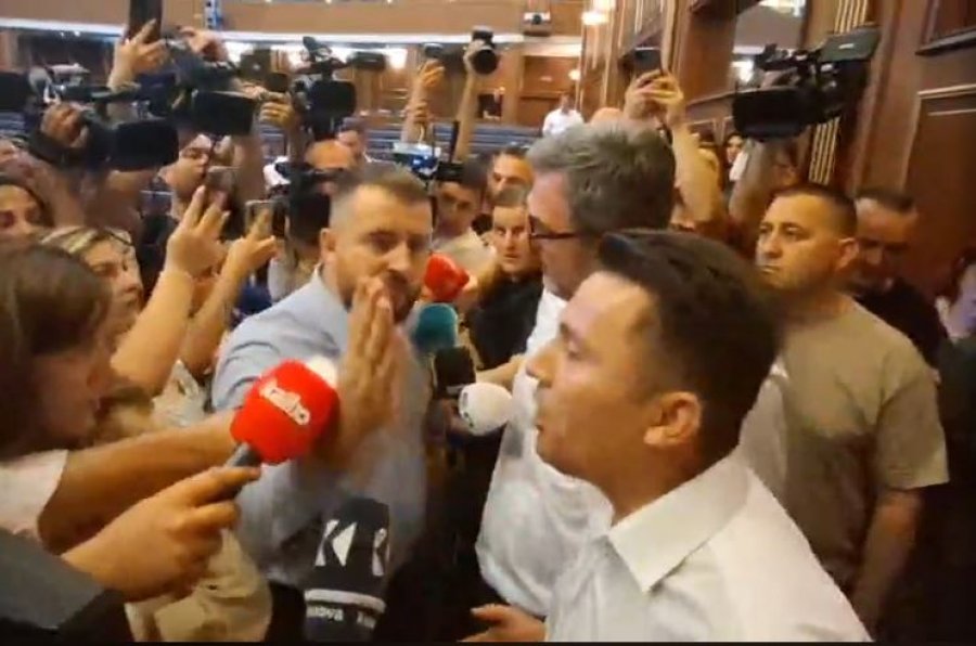 Deputetët Lushtaku e Rrustemi shtyhen me duar në sallën e Kuvendit  video 