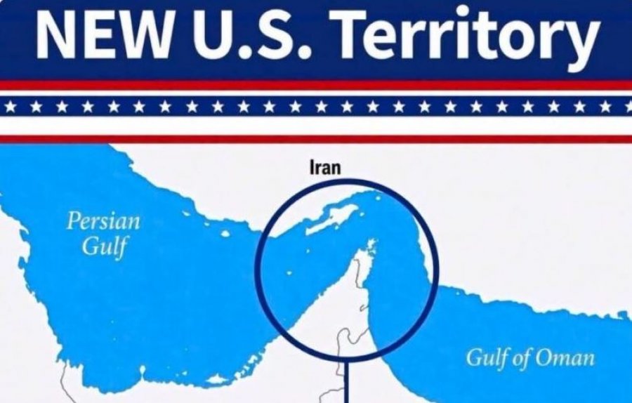 Trumpi poston një foto të Ngushticës së Hormuzit: Territori i ri i SHBA-së