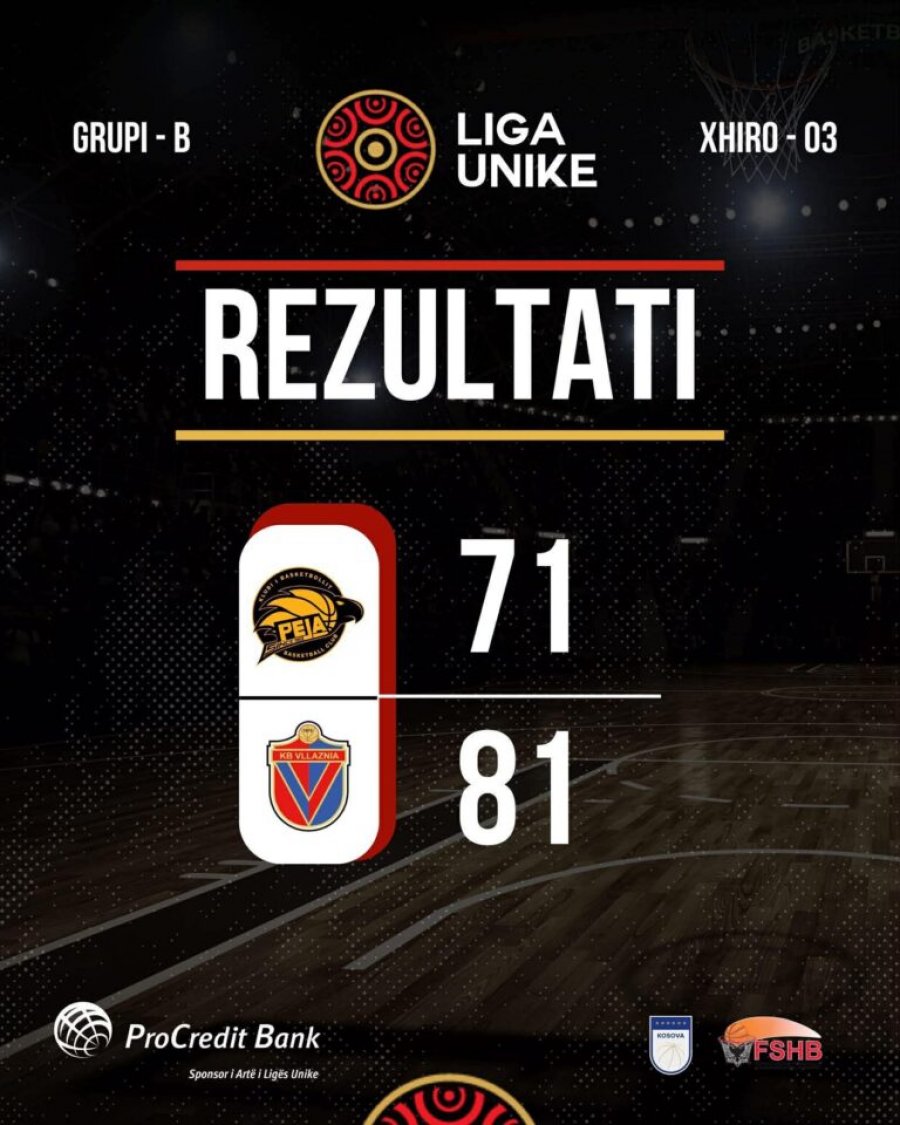 GO+ Peja mposhtet nga Vllaznia në Ligën Unike