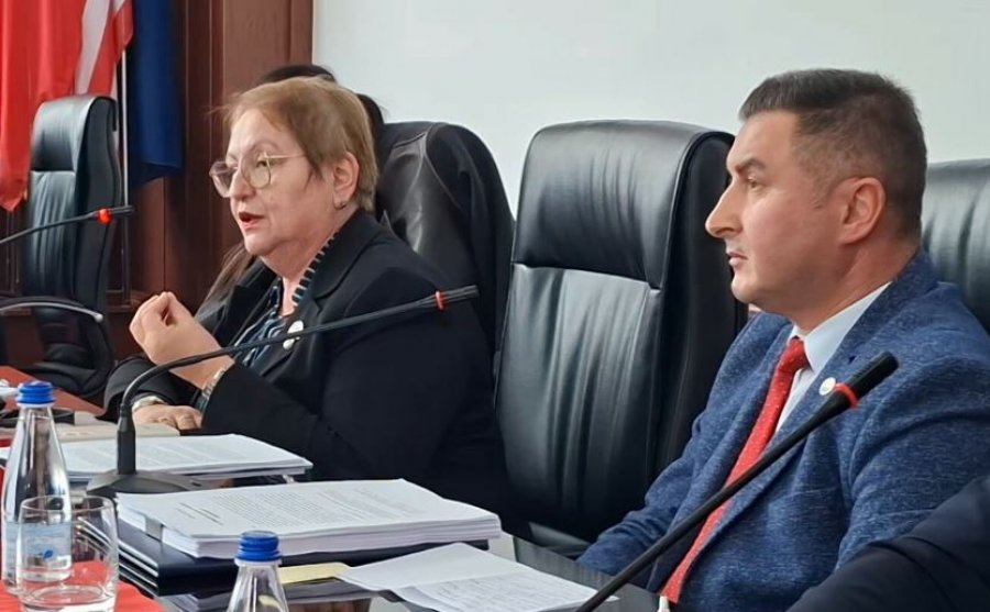 Ministrja e Arsimit në RMV nuk i lejon të flasin shqip  gazetarët në shenjë replike ia heqin mikrofonin  video 