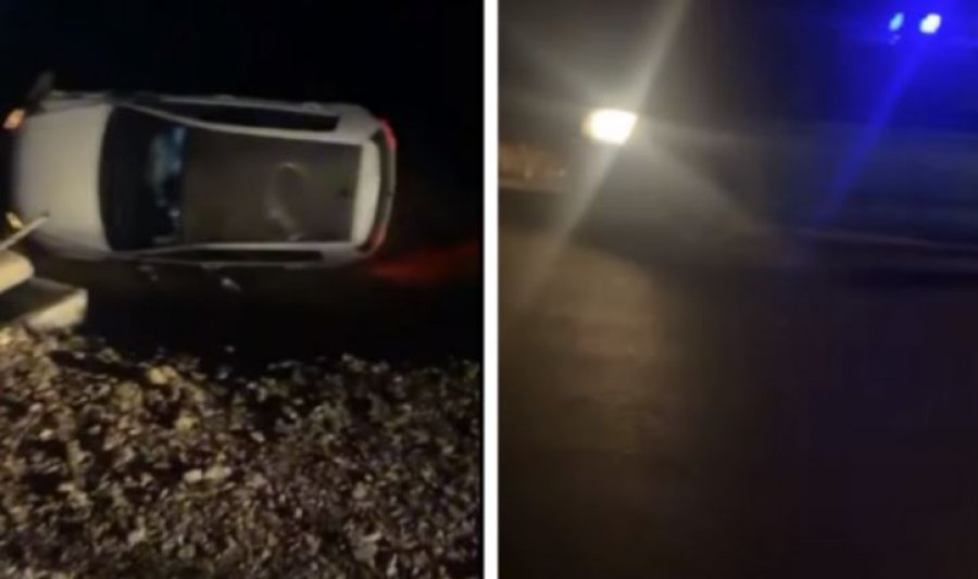Aksident në Rahovec  vetura shihet e rrotulluar  Policia në vendngjarje  video 