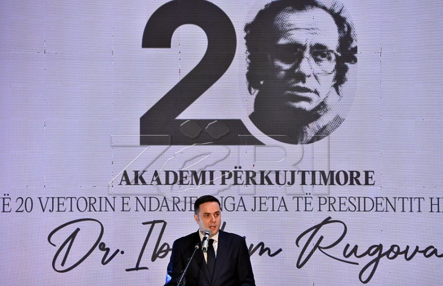 Abdixhiku në akademinë përkujtimore për Rugovën: Ai s’e kërkoi kurrë rolin e heroit, por historia ia dha rolin e themeluesit