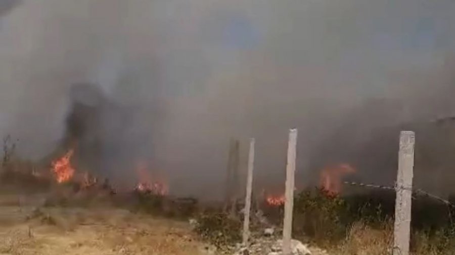 Zjarri përfshin periferinë e Vlorës  flakët rrezikojnë banesat