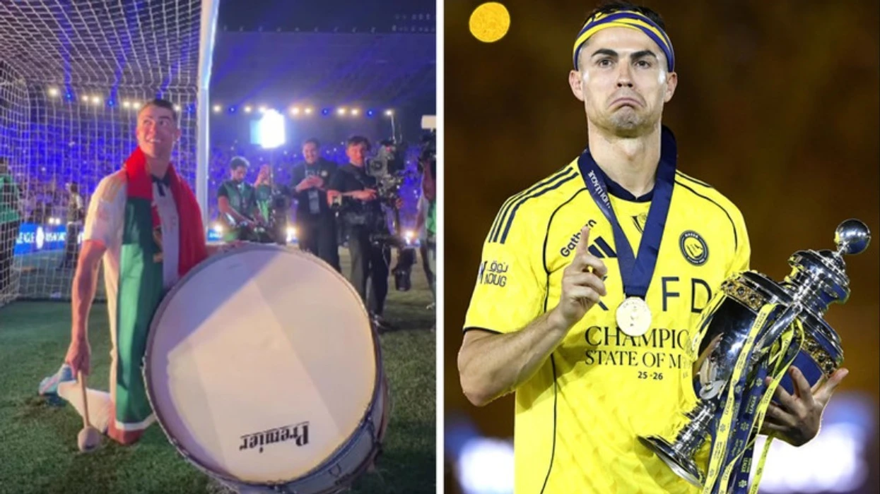 Me lot në sy  kjo është festa e Ronaldos pas titullit të parë në Arabinë Saudite