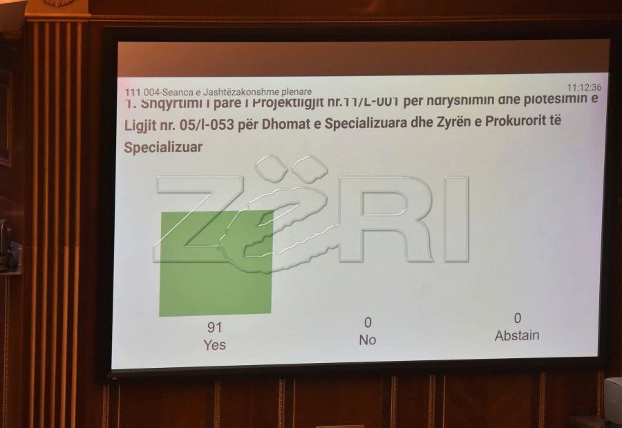 Votohet në parim projektligji për ndryshimin e Ligjit për Specialen