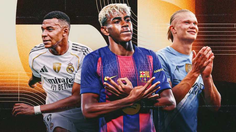 Yamal, Haaland e Mbappe e kryesojnë listën, tre lojtarë të Realit në Top 10