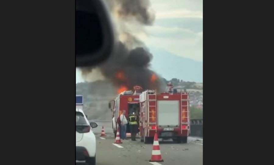 Djegia e kamionit në autostradën “Ibrahim Rugova”, Policia jep detaje