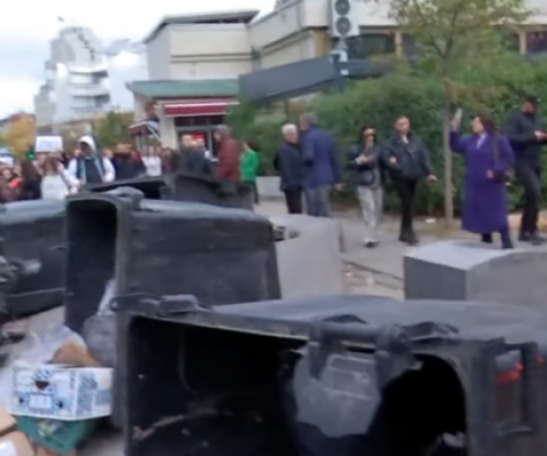 Protesta pas vrasjes së Arlinda Zekajt, rrëzohen kontejnerët e mbeturinave