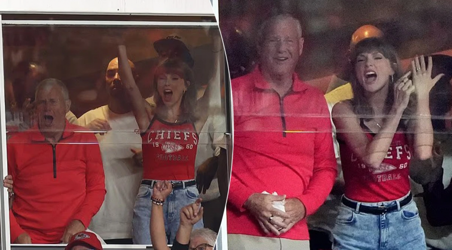  Ky është burri im    Taylor Swift tregon unazën  teksa Travis Kelce shënon për Chiefs