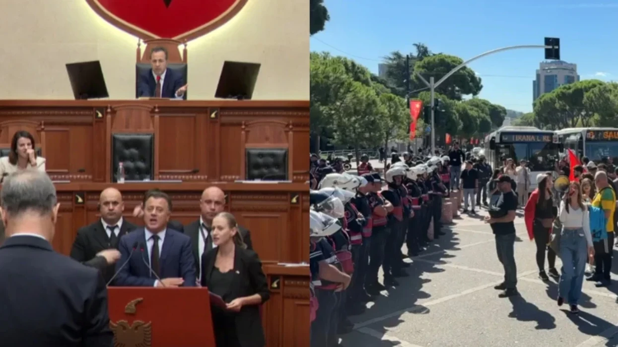 Protestë dhe përplasje me policinë jashtë Kuvendit në Tiranë, opozita bllokon foltoren